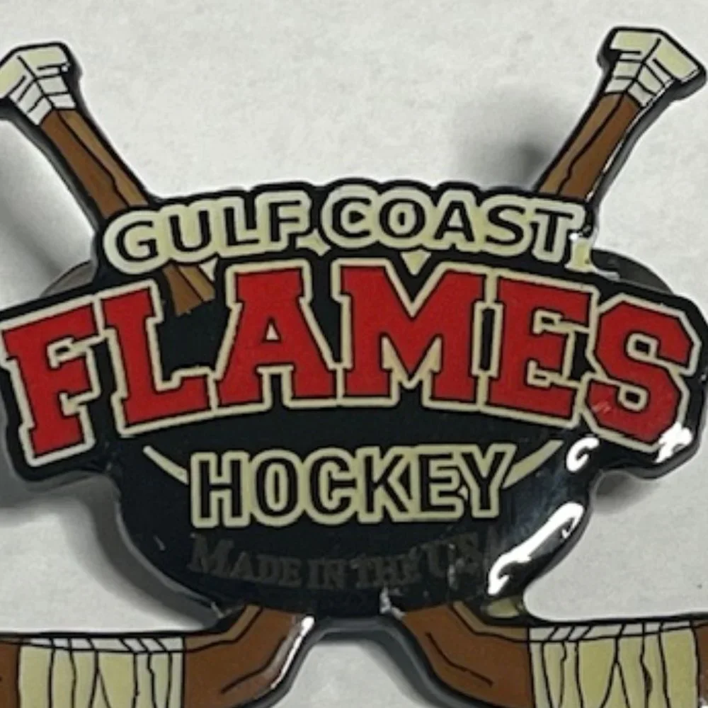*NEW Gulf Coast Flames Youth Hockey USA Lapel Hat Tack Pin 1.5